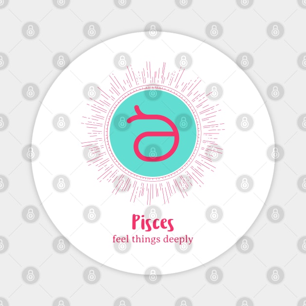 pisces zodiac sign test Magnet by husnimubarok